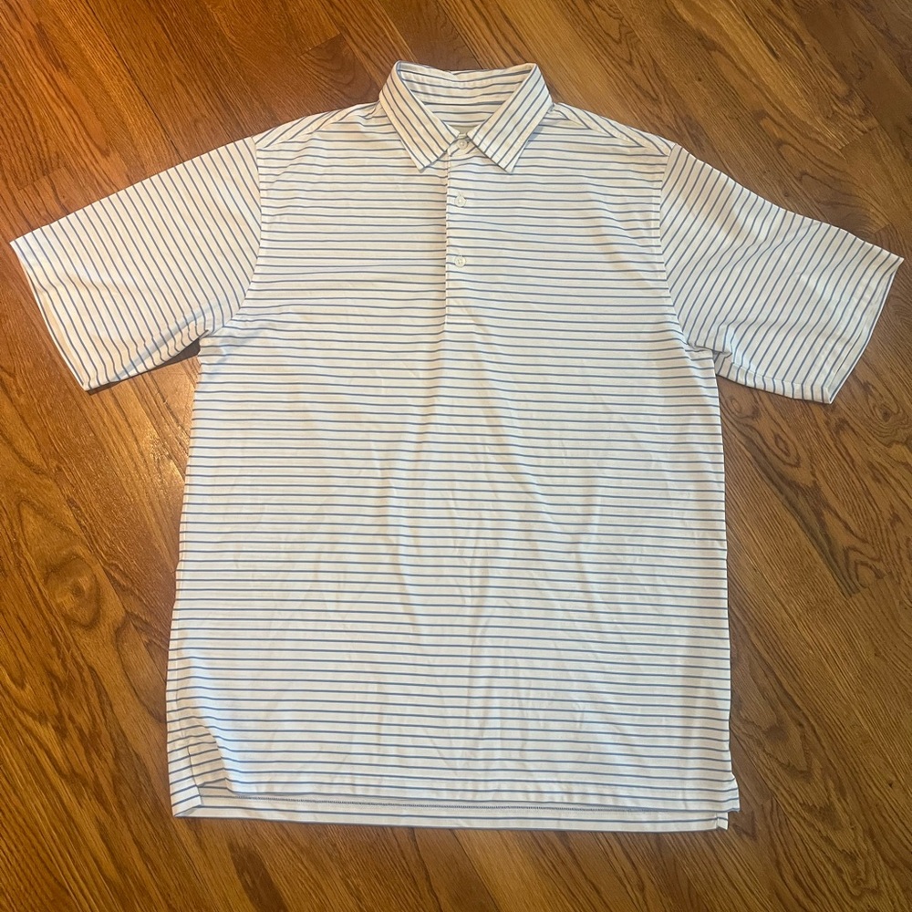 Donald Ross Classic White Striped Men's Polo